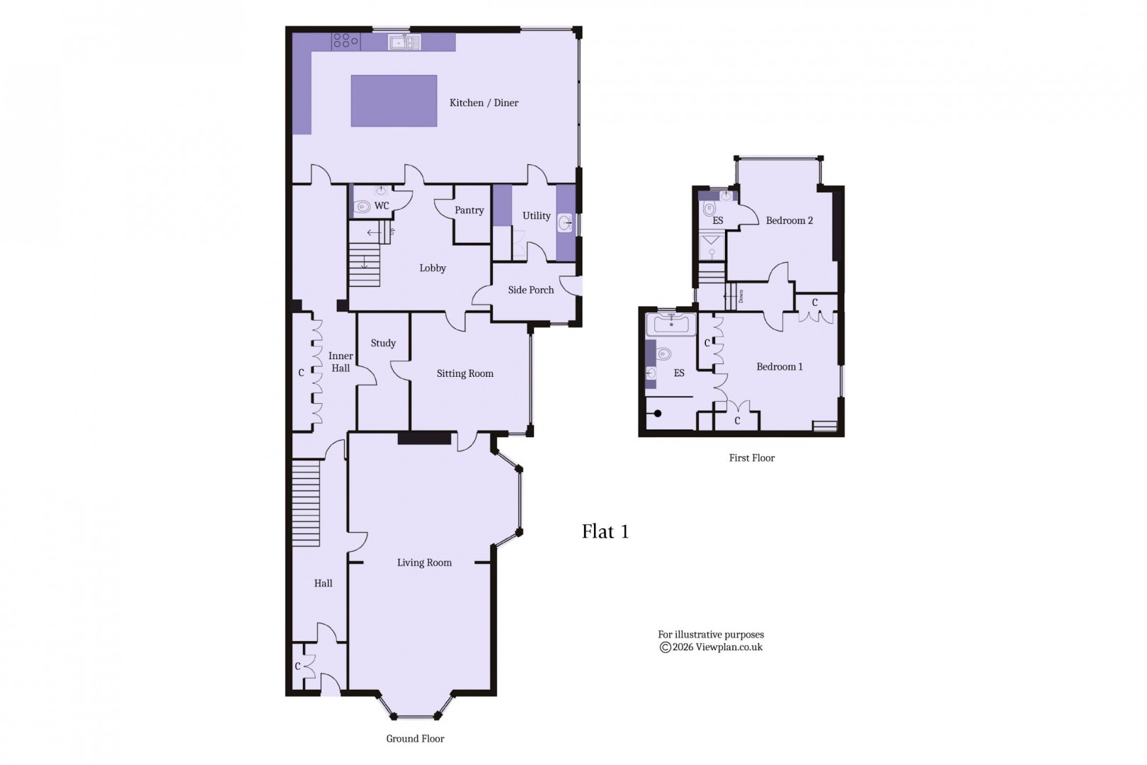 Floorplan for Stanwell Road, Penarth