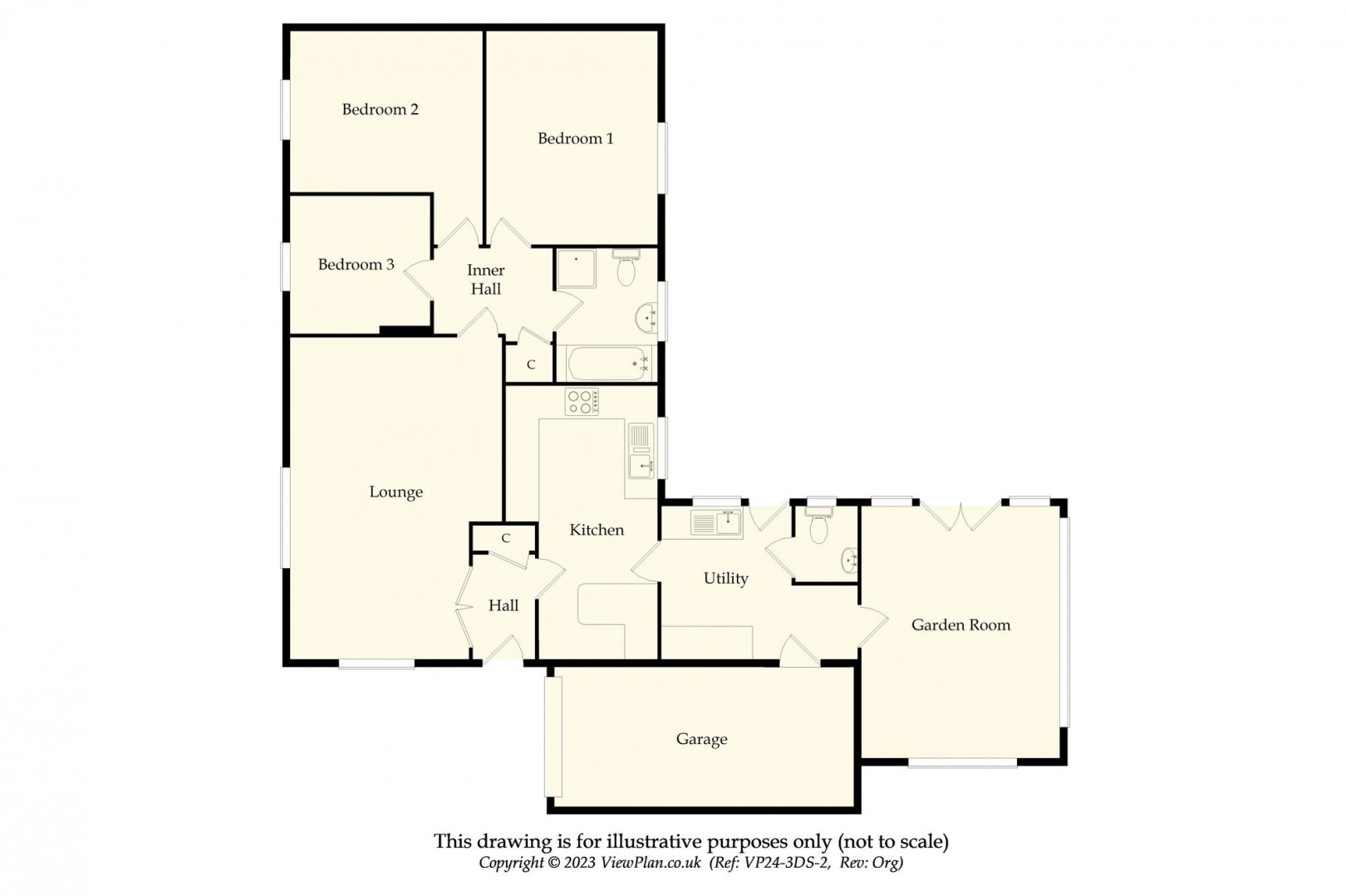 Floorplan for Uphill Close, Sully