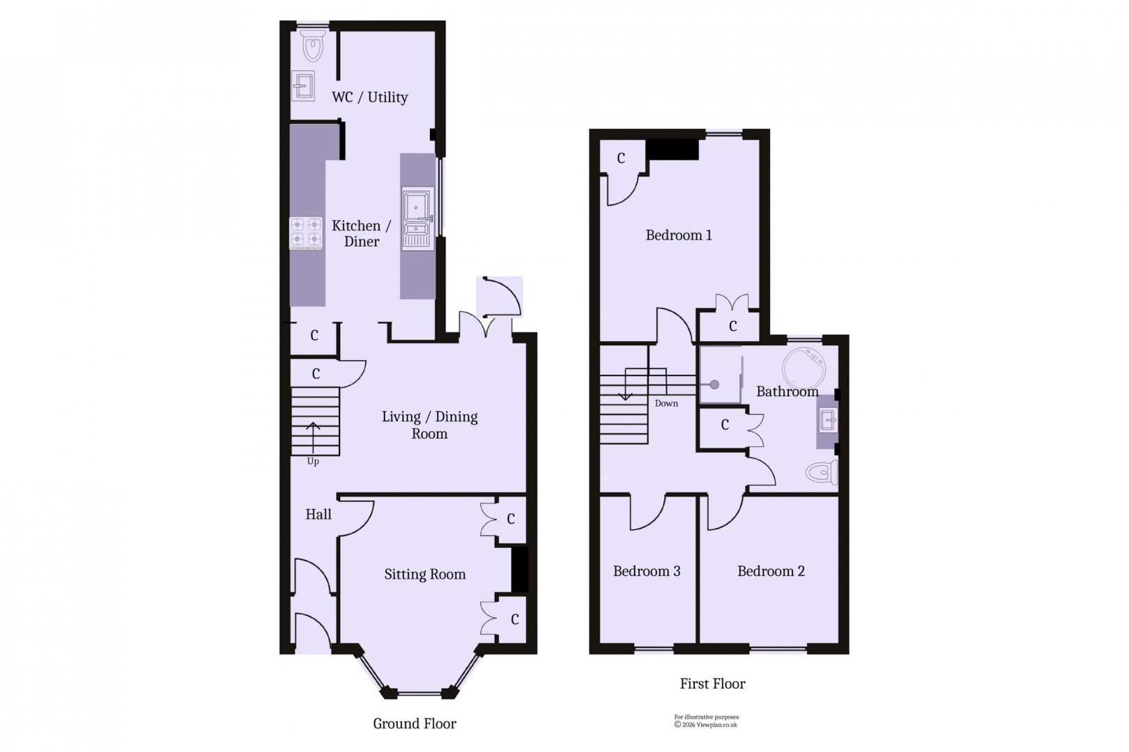 Floorplan for Wood Street, Penarth
