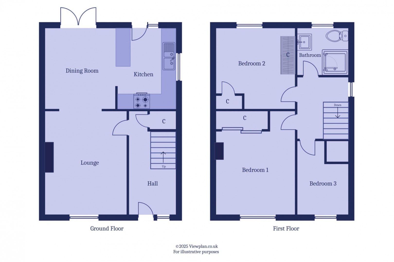 Floorplan for Jestyn Close, Dinas Powys