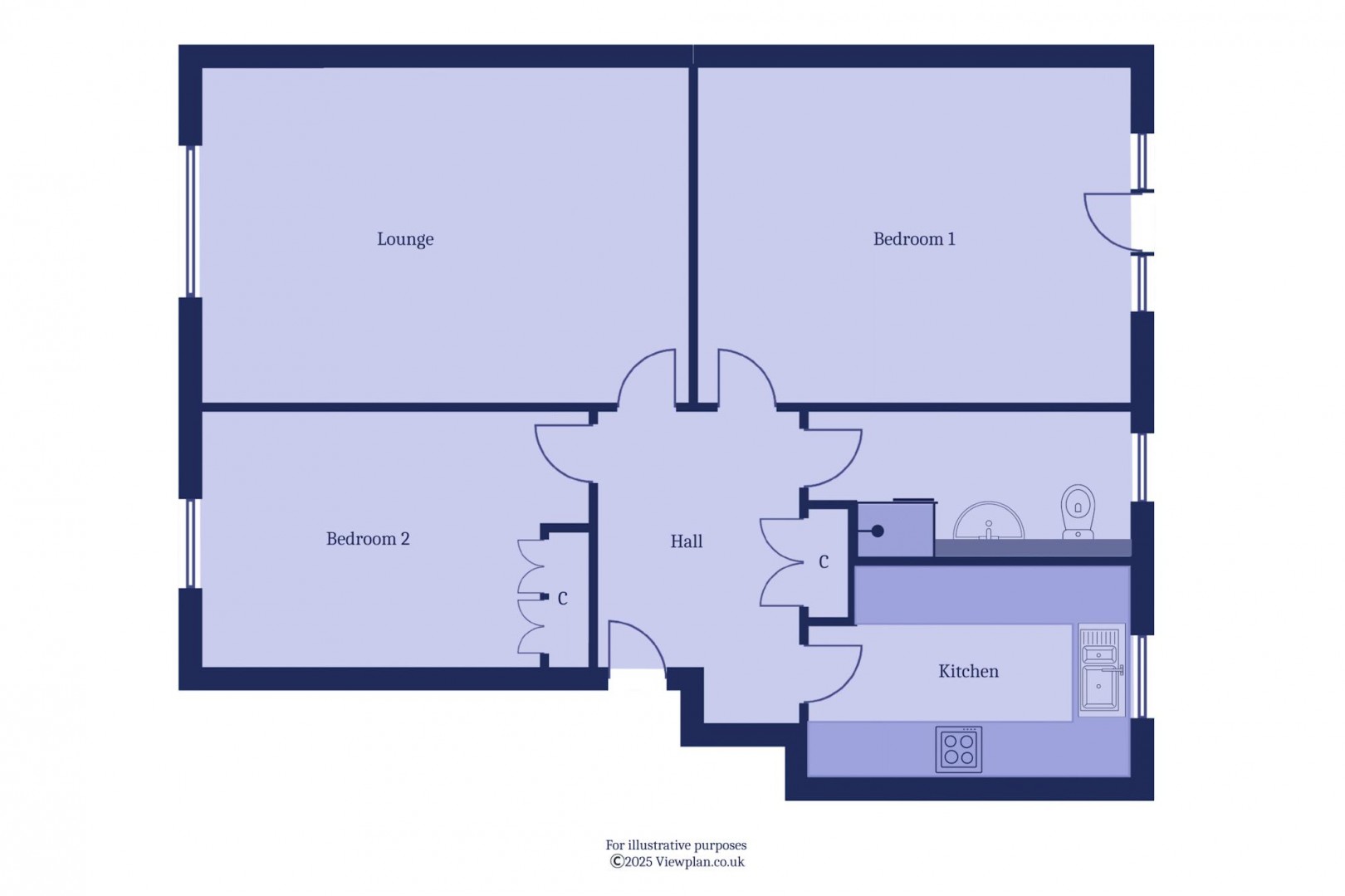 Floorplan for Gainsborough Court, Bridge Street, Cogan