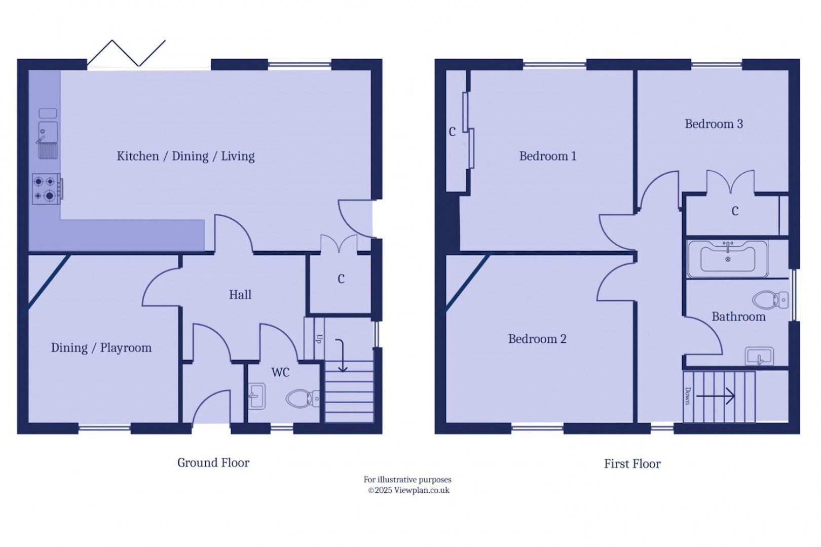 Floorplan for Wordsworth Avenue, Penarth