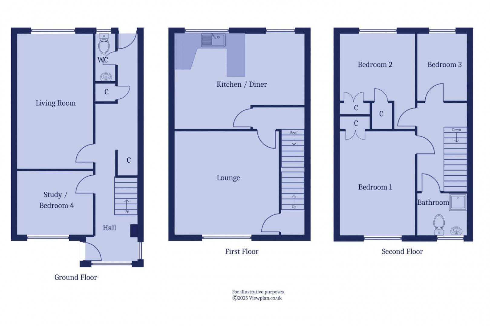 Floorplan for Castle Court, Castle Drive, Dinas Powys