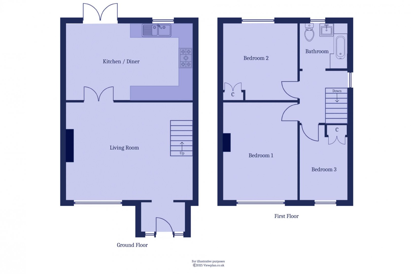 Floorplan for Powys Gardens, Dinas Powys