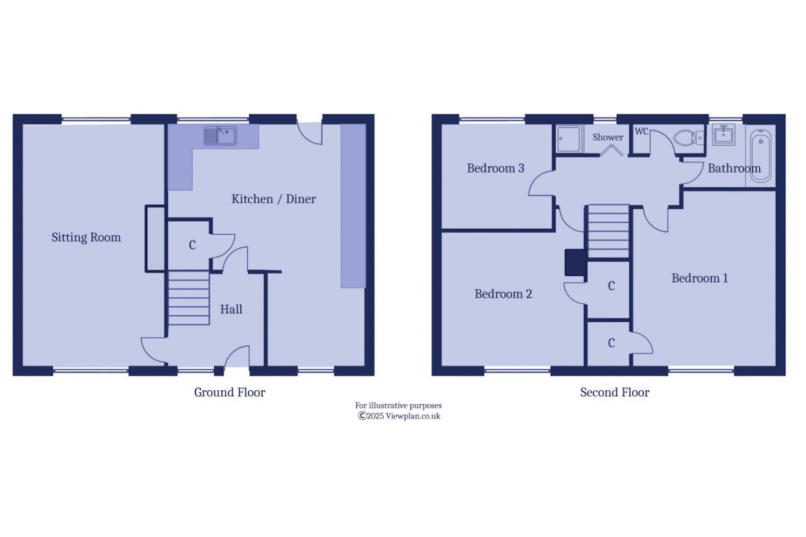 Floorplan for Cedar Way, Penarth