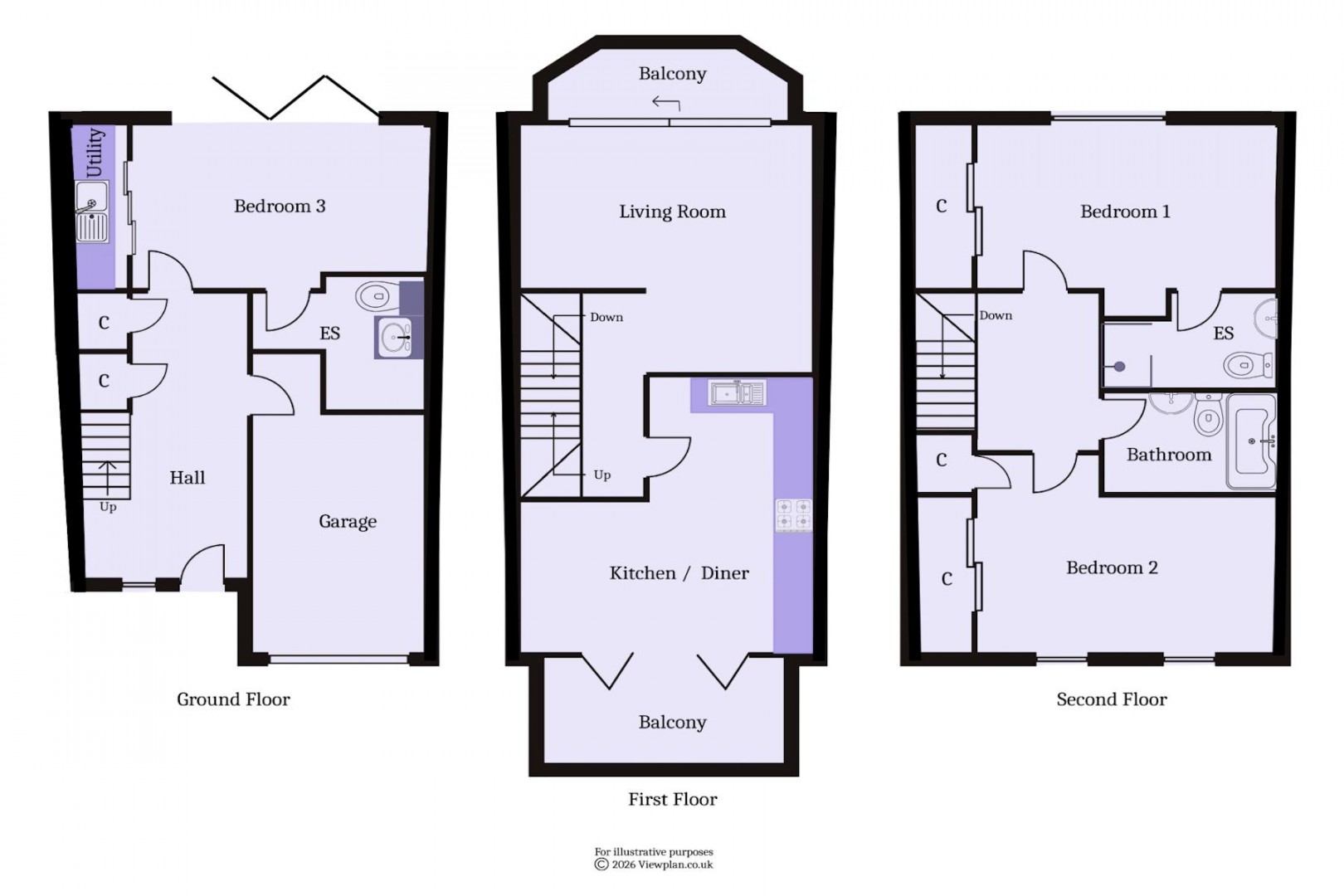 Floorplan for Chandlers Way, Penarth