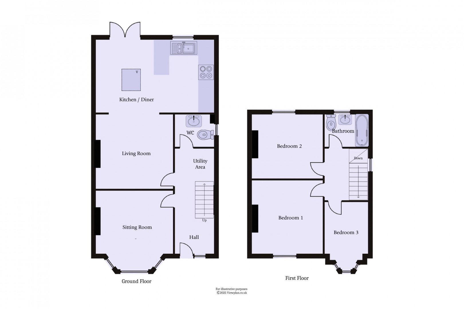 Floorplan for Coleridge Avenue, Penarth