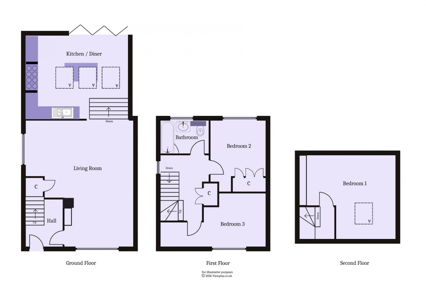 Floorplan for Elfed Avenue, Penarth