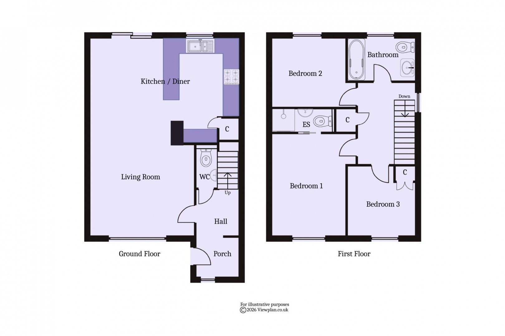 Floorplan for Berkley Drive, Penarth
