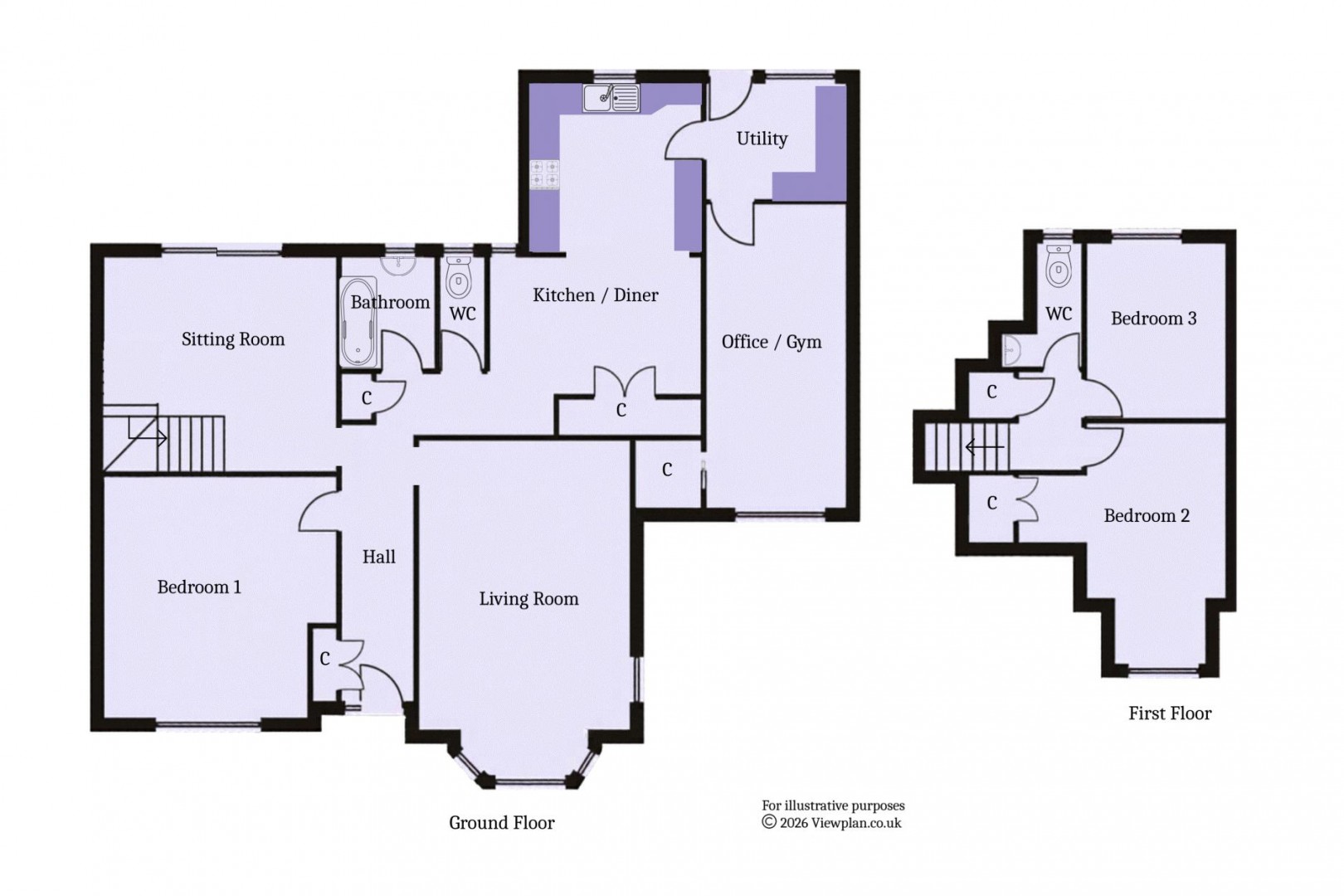 Floorplan for Cherwell Road, Penarth