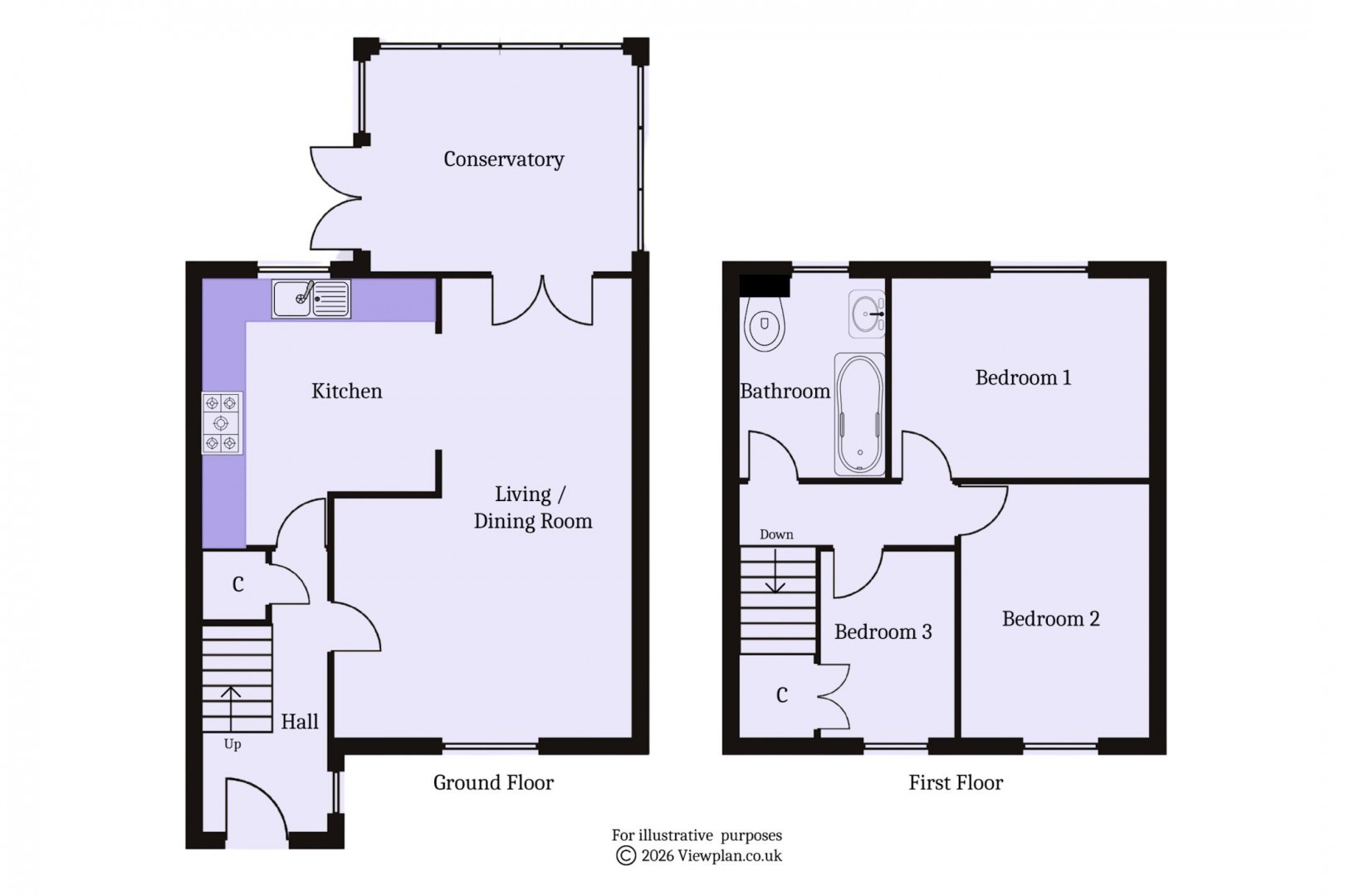 Floorplan for Bittern Way, Penarth