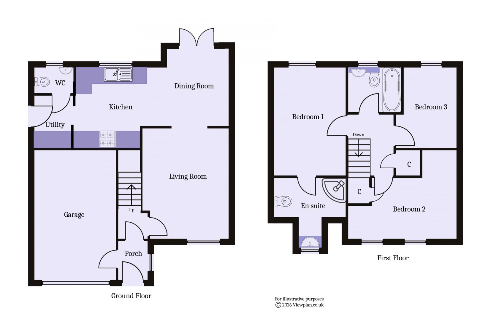 Floorplan for Suran Y Gog, Pencoedtre, Barry