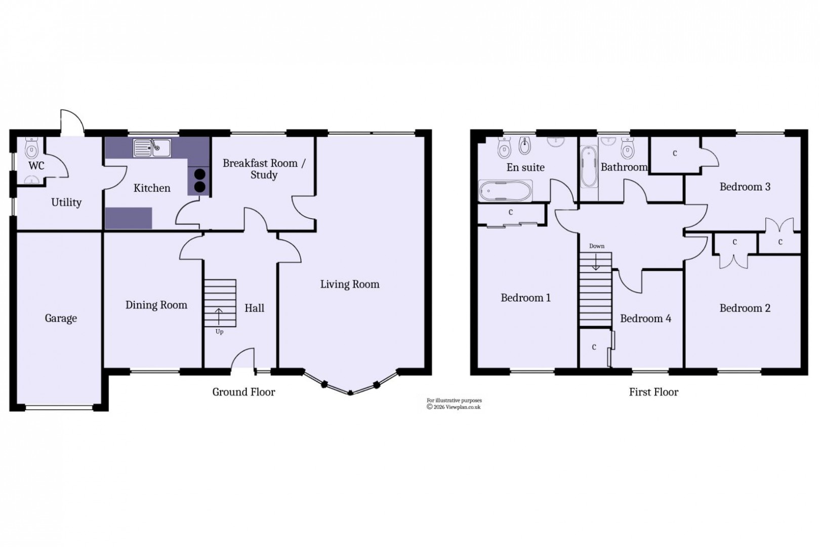 Floorplan for Porlock Drive, Sully, Penarth