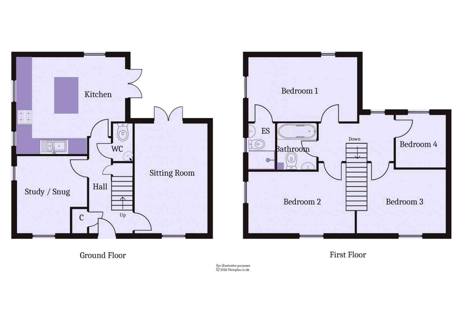 Floorplan for Clos Glascoed, Dinas Powys