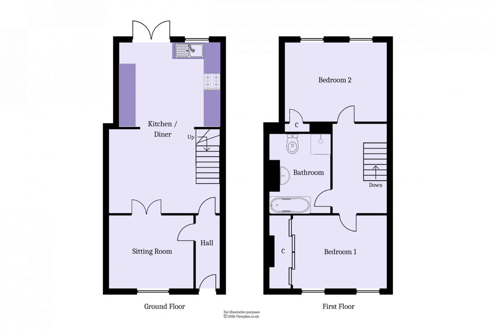 Floorplan for 59 Grove Terrace, Penarth