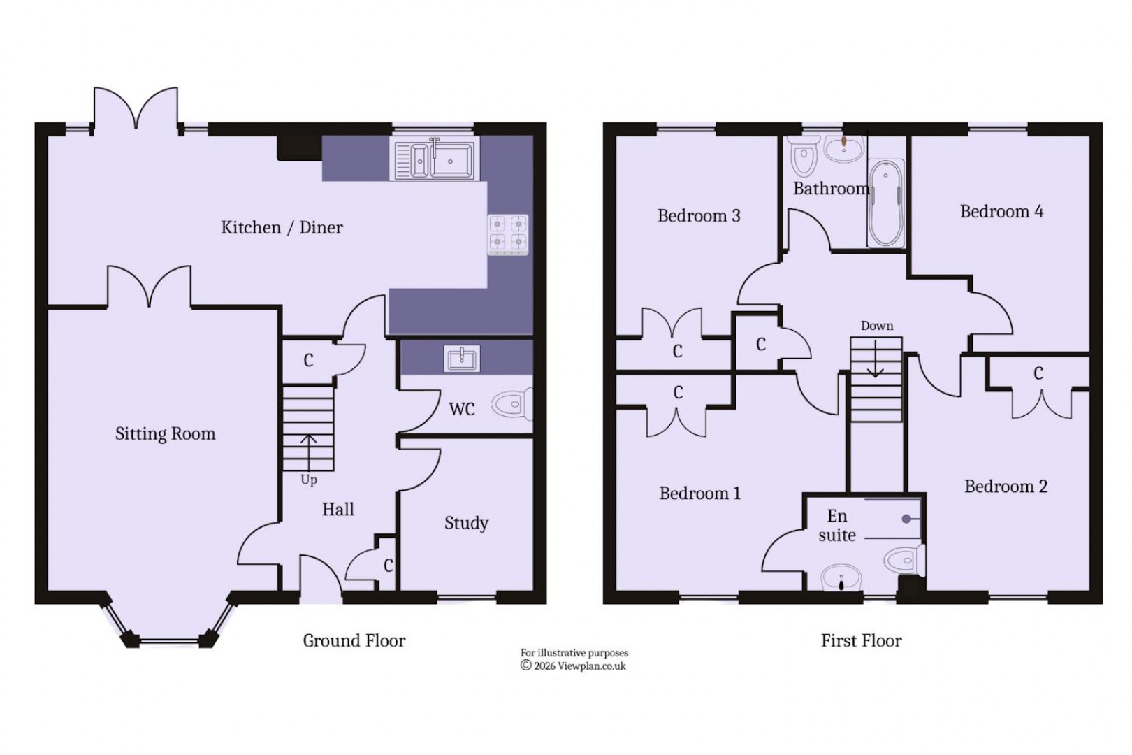 Floorplan for De Sully Close, Sully