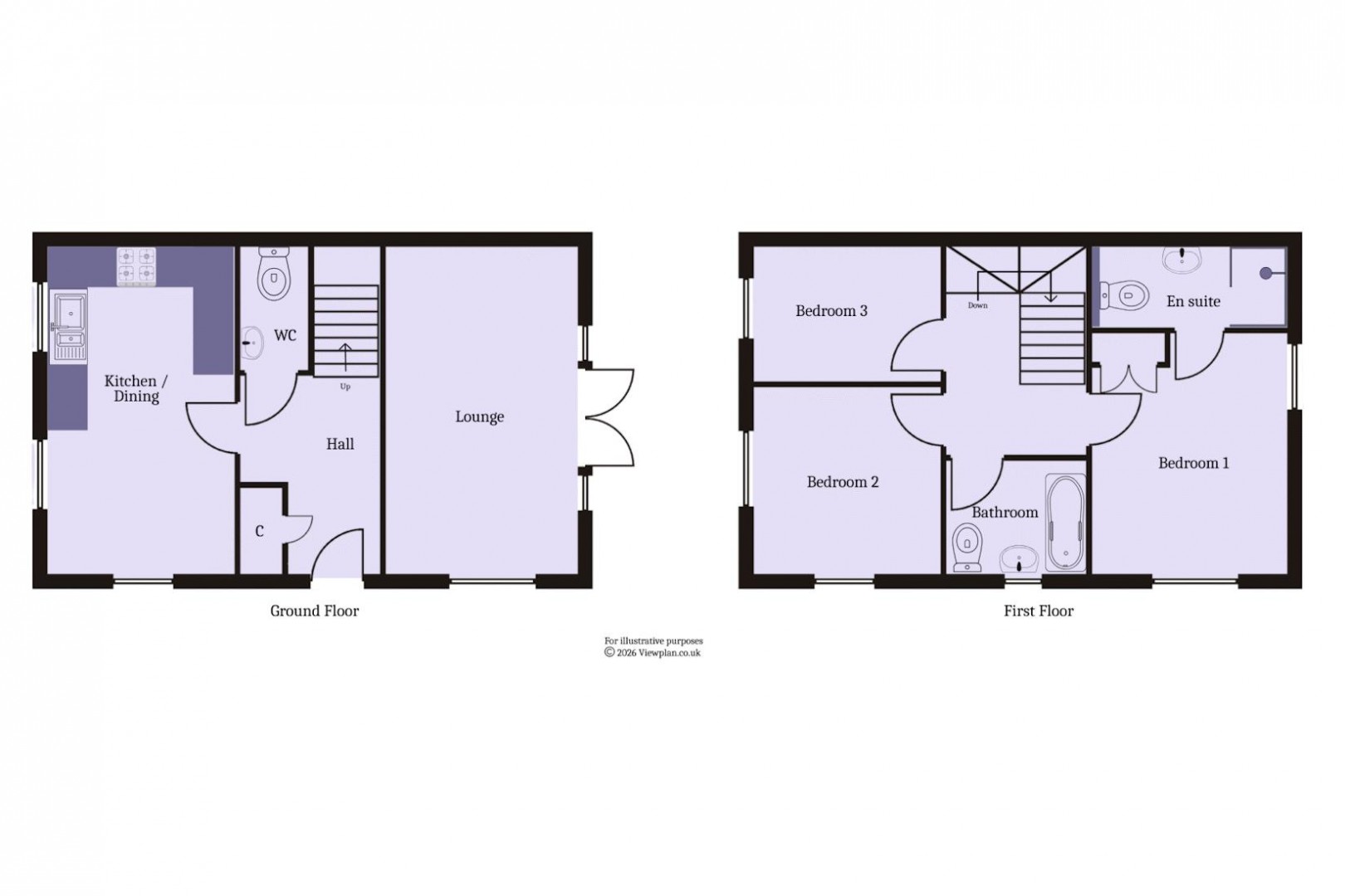 Floorplan for Flat Holm Walk, Sully