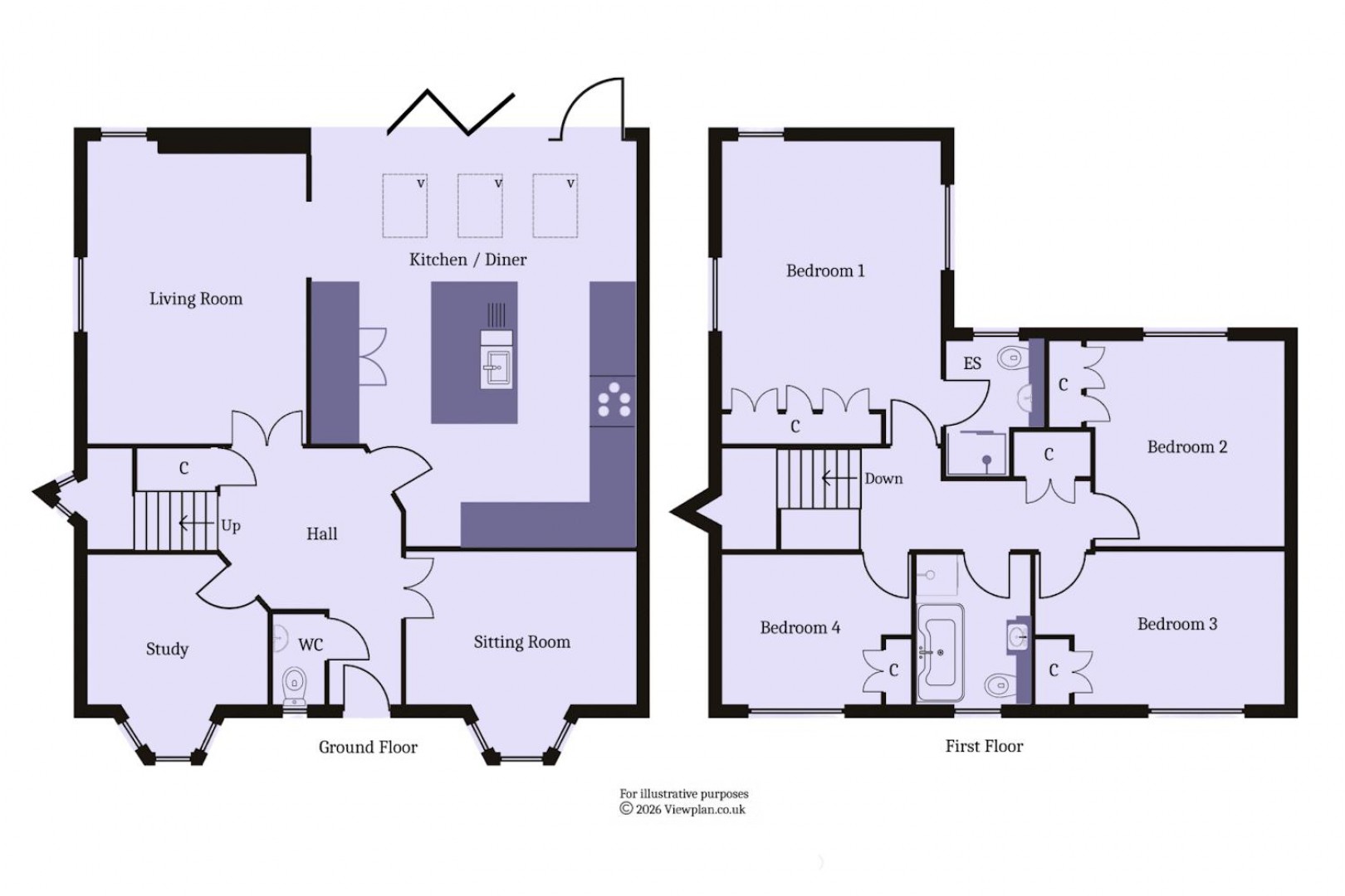 Floorplan for Heol Neuadd Cogan, Penarth